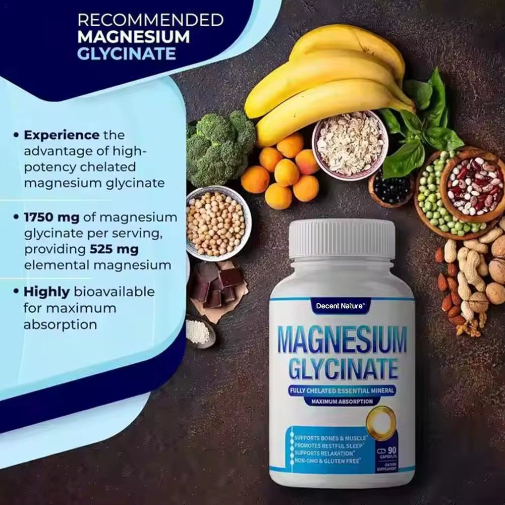 Magnesium Complex Capsules for Bone, Muscle, and Heart Health - Non-GMO, Gluten-Free, Vegetarian Supplement for Anxiety Relief